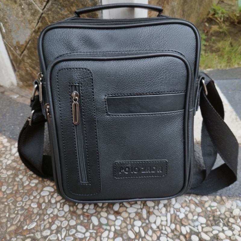 Tas Kantor Pria Kulit Sintetis Premium | Sling Bag Tas Bahu Pria Original Polozada Best Quality