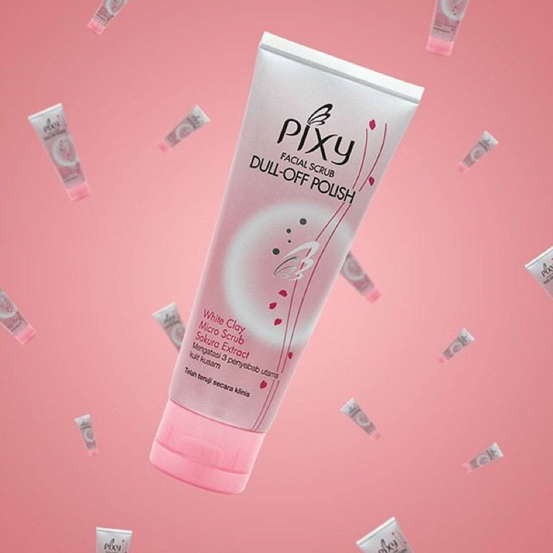 Pixy Facial Scrub Dull-Off Polish | White Clay - Micro Scrub - Sakura Extract