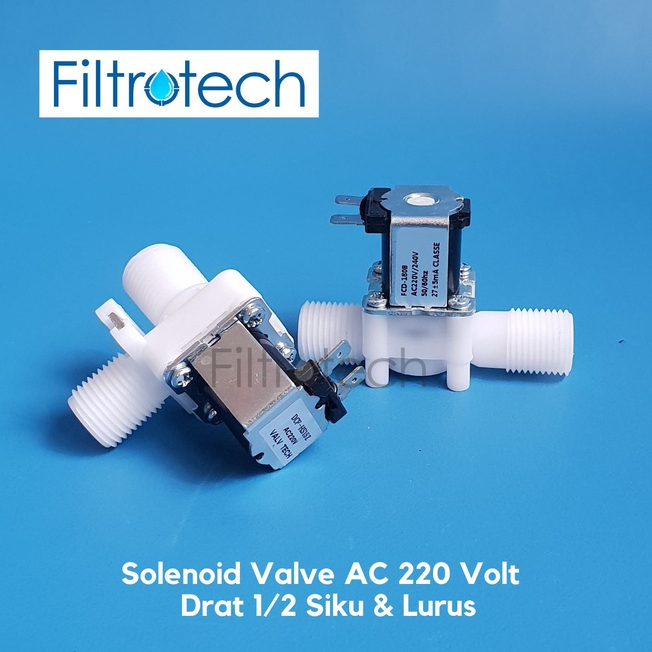 Solenoid Valve drat 1/2" x 1/2" Type model L Siku dan Lurus 220V