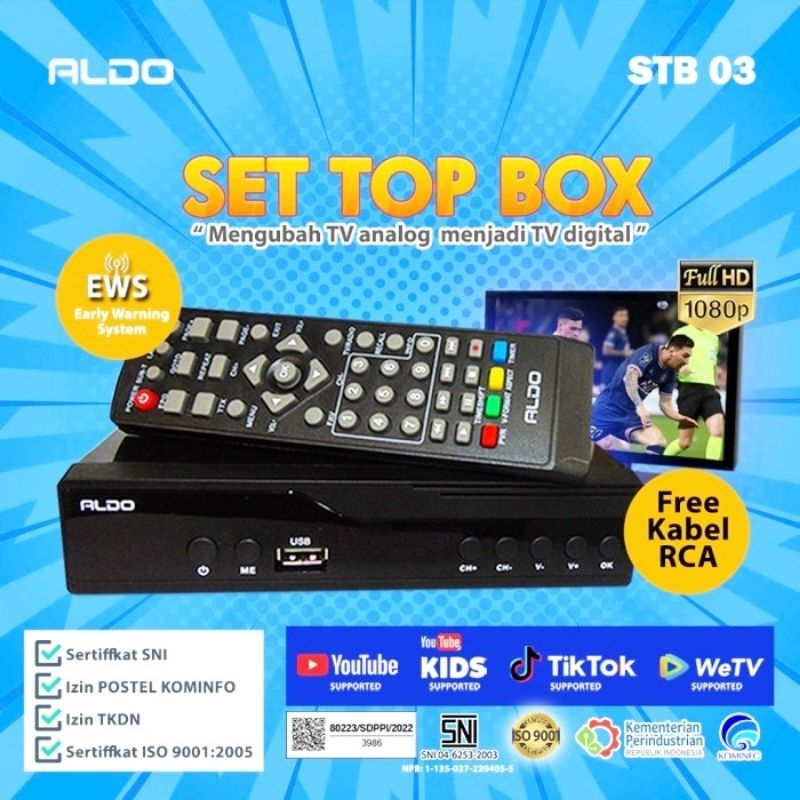 ALDO STB Set To Box Penerima Siaran tv Digital