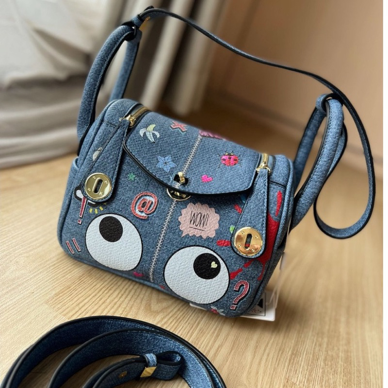 eye theme bag denim