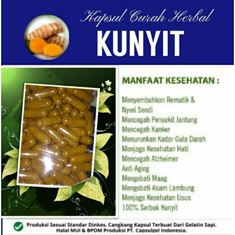 

KUNYIT 100 KAPSUL OBAT HERBAL ALAMI (GRADE A5)