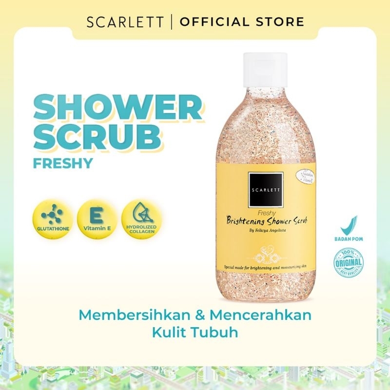 SCARLETT Whitening Brightening Shower Scrub (Sabun Mandi Cair) 300 ML