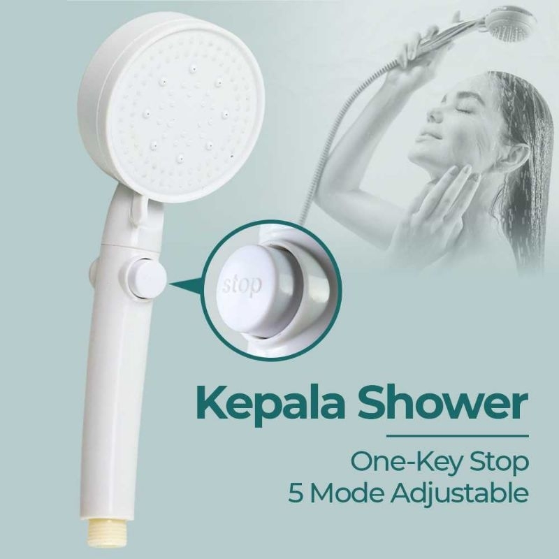 SOHE Set Kepala Shower Mandi One-Key Stop 5 Mode Adjustable - SH24