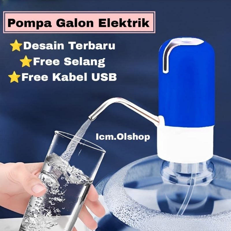 Pompa Galon Elektrik LED Dispenser Air Minum Recharge Otomatis Pump Electric Wireless ⭐ ICM ⭐