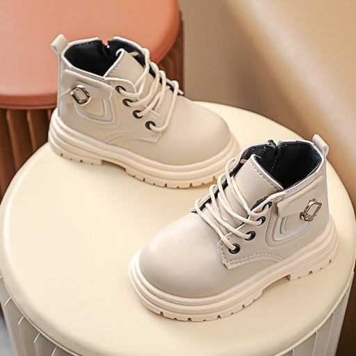 DM-L Import Sepatu Boot Anak Size Besar 30-36 Perempuan Laki Laki Cewek Cowok Kulit Tali Docmart Keren Gaya