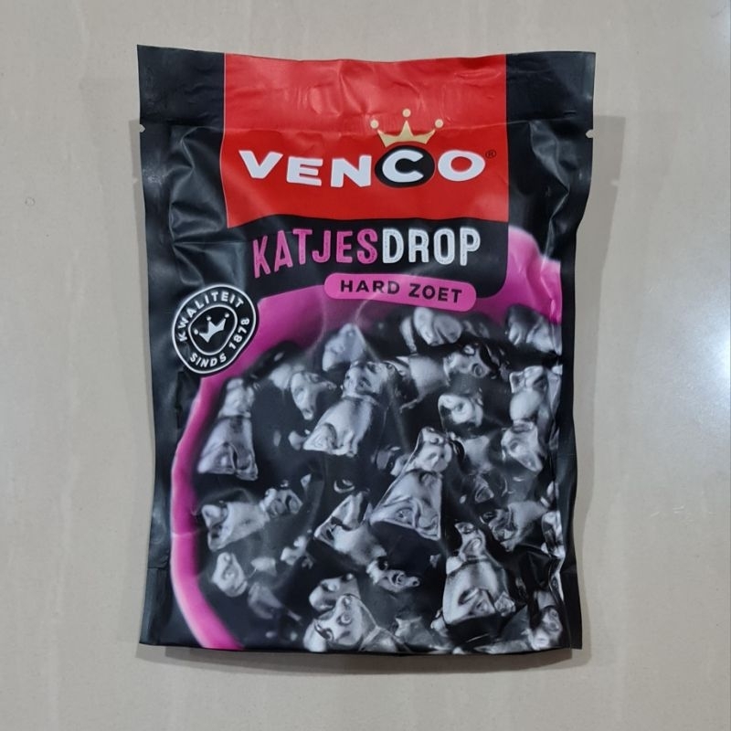 Permen Venco Katjesdrop Hard Zoet Cat Licorice 225 Gram