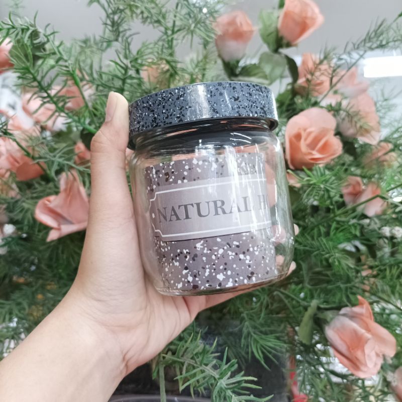Toples Canister Granite Stone 425ml Herevin MMS