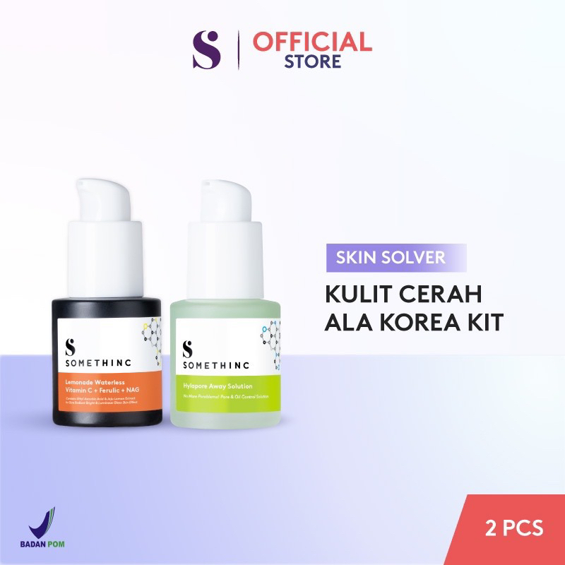 SOMETHINC Skin Solver Korean Glass Skin Kit | Kulit Cerah Ala Korea | Hylapore + Lemonade Serum