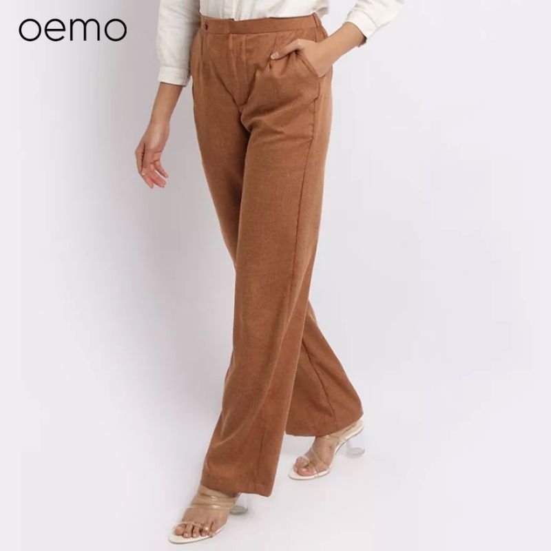 SALE OEMO Linen Women Palazo Pant With Assymetric Details