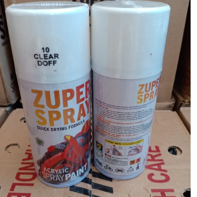 Pilok Pilox Zuper Spray Paint Warna P10 Clear Doff / Pernis Dop / Clear Tidak Mengkilap (150cc/150ml)