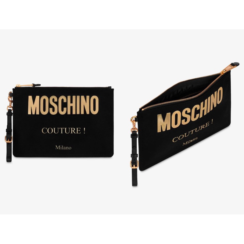 TAS BRANDED WANITA ORIGINAL - Moschino Clutch Logo Bag