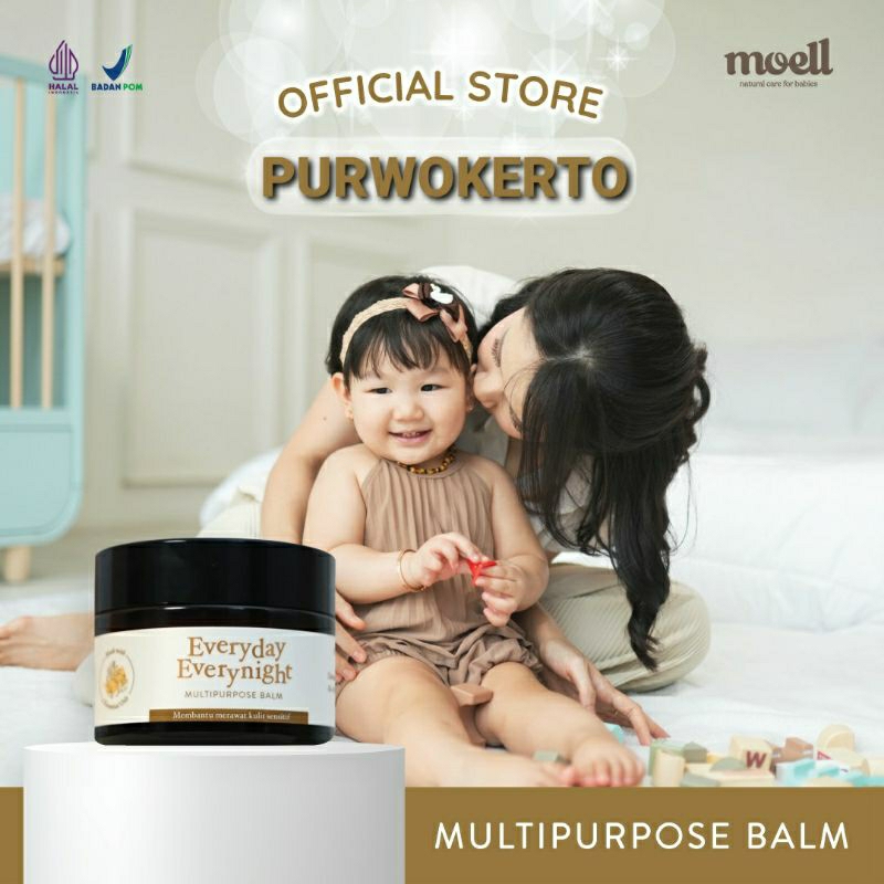 Moell Everyday Everynight Multipurpose Balm 30gram/ balm bayi / balm natural organic / PURWOKERTO