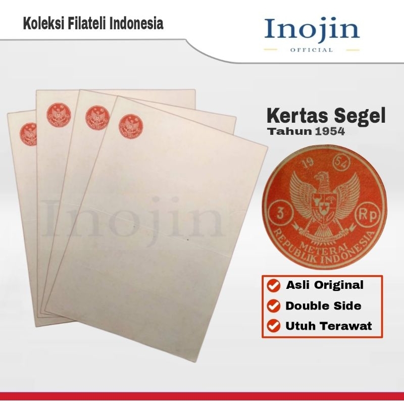 

Kertas Segel Tahun 1954 Double Side Asli Original