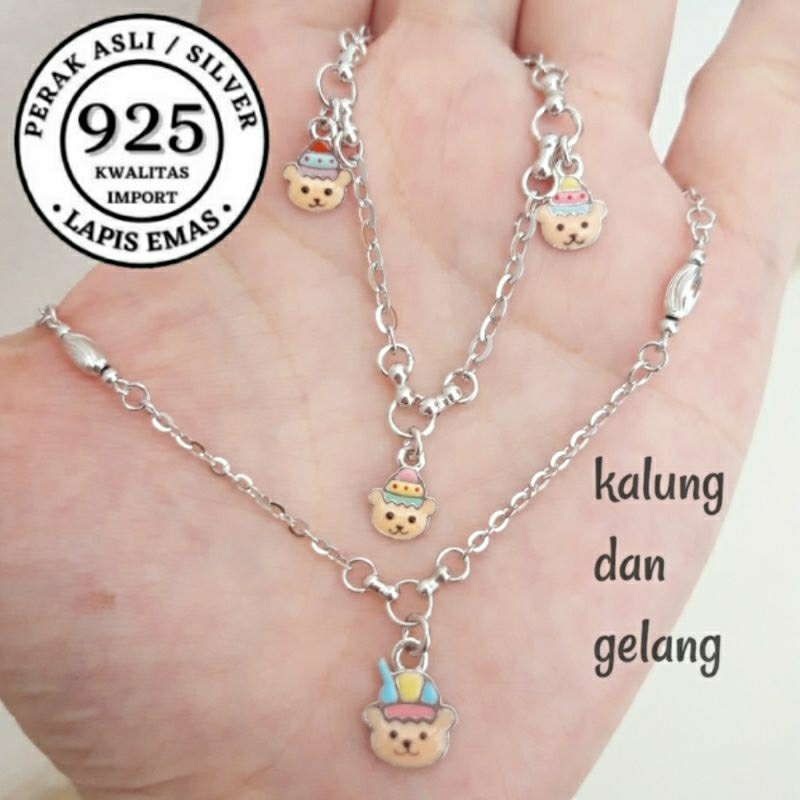 KALUNG ANAK PERAK ASLI 925/GELANG ANAK PERAK ASLI 925/SET PERHIASAN ANAK/SET PERHIASAN PERAK ANAK/KA