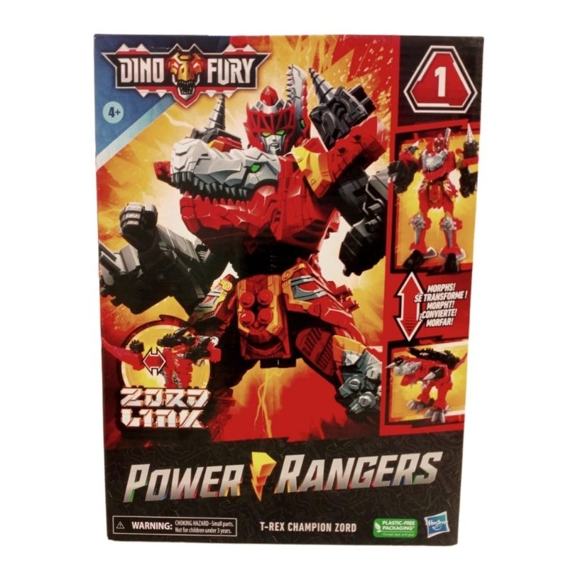 Power Rangers Dino Fury T Rex Champion Zord Link System
