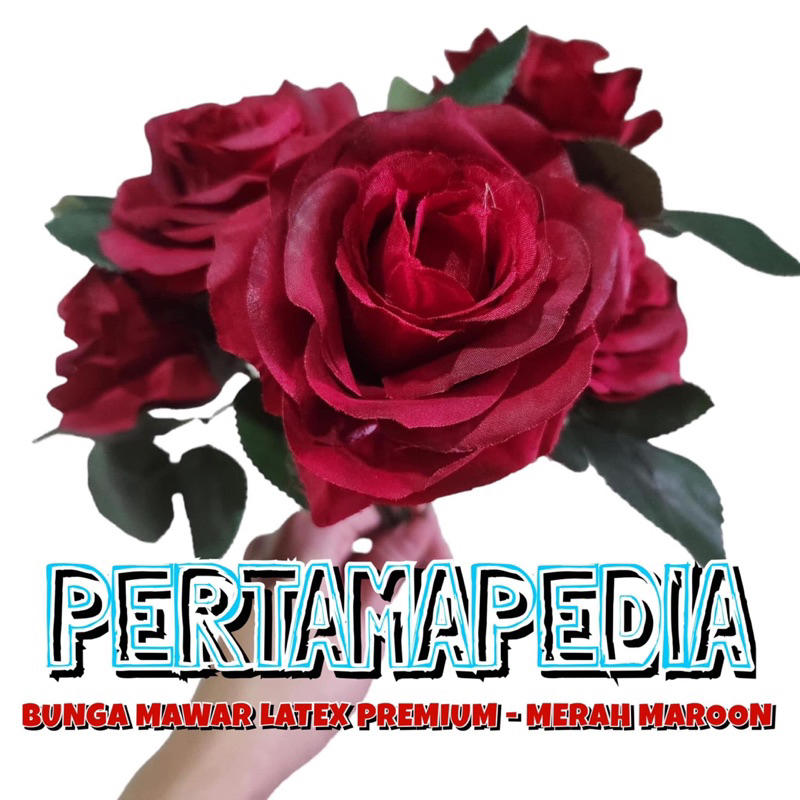 BUNGA MAWAR LATEX PREMIUM/ Mawar Artificial/ Bunga Artificial/ Daun Artificial/ Hiasan Artificial/ D