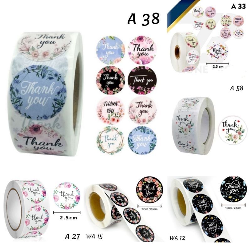 

sticker label thankyou/1 roll isi 500pcs