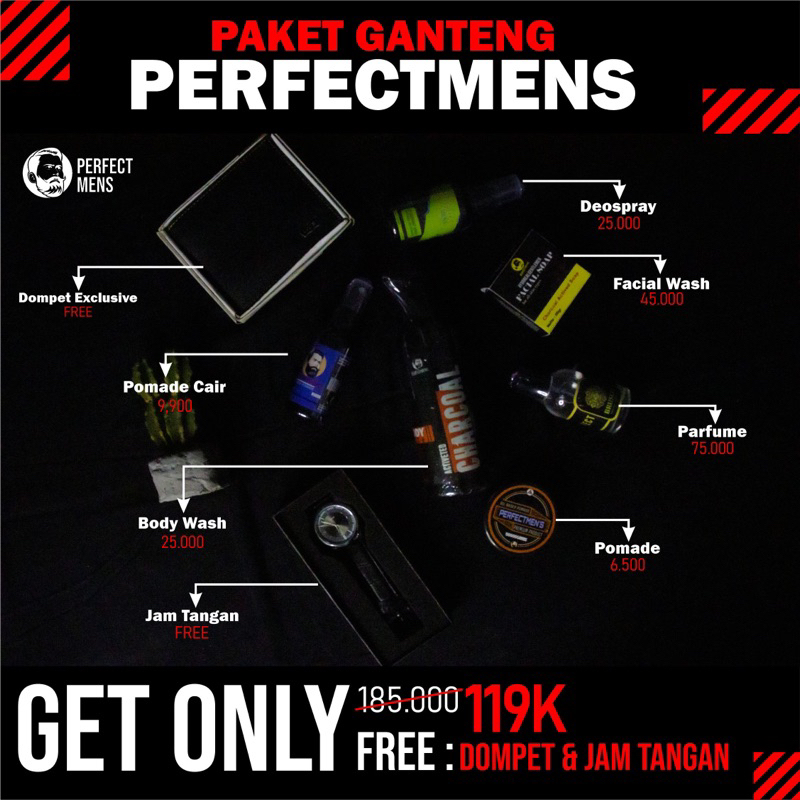 PAKET GANTENG PERFECTMENS COWOK, PAKET LENGKAP SKINCARE COWOK PRIA, LAKI LAKI Gratis dompet dan jam tangan, Paket lengkap pria