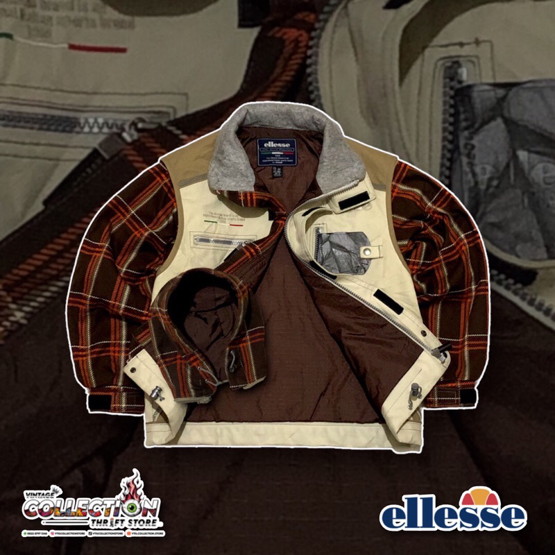 JAKET VINTAGE SNOWBOARD ELLESSE ITALY MOTIF TARTAN