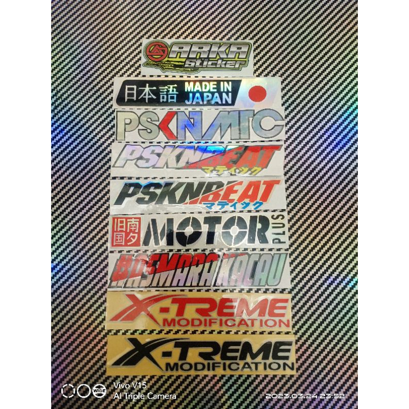 STICKER MOTOR PLUS,PSKNMTC ASMARA KACAU,PSKBEAT,EXTREME,UKURAN 3X15CM