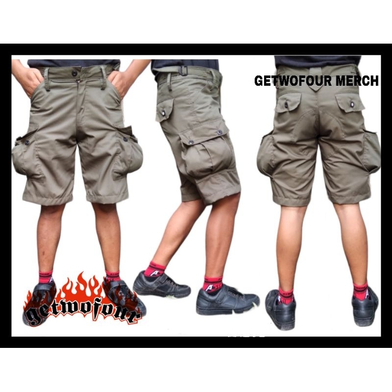 Celana Alpin/Alvin/Alphina/Cargo Hijau Army Pendek