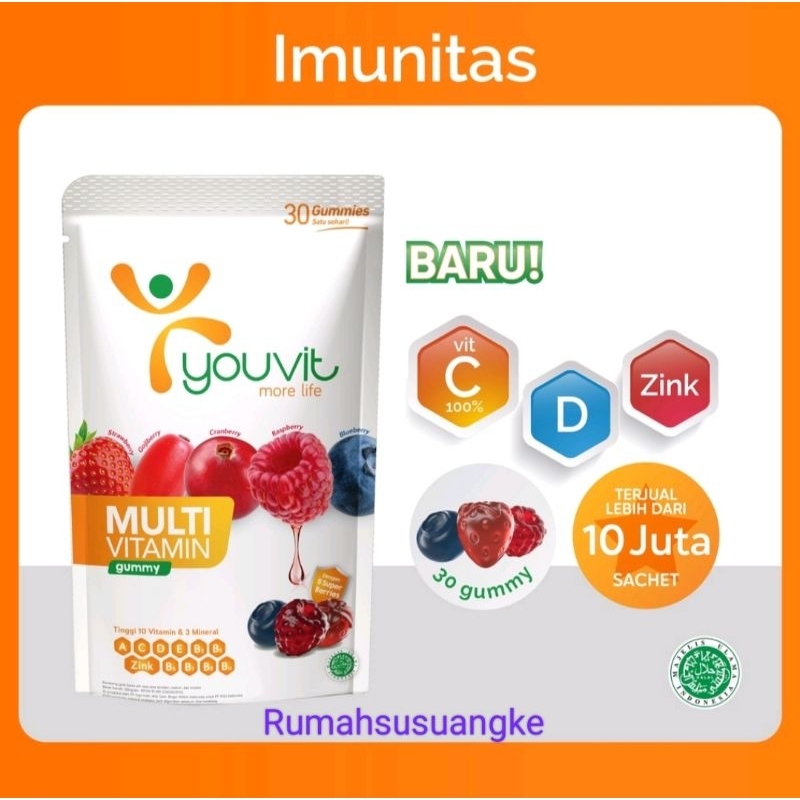YOUVIT Multi Vitamin Dewasa 7 hari &amp; 30 hari dengan Vit C,D,Zink &amp; Super Berries