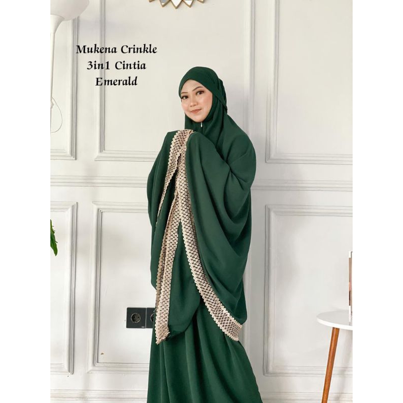 Mukena Dewasa 3 In 1 Traveling Crinkle Airflow Cintya