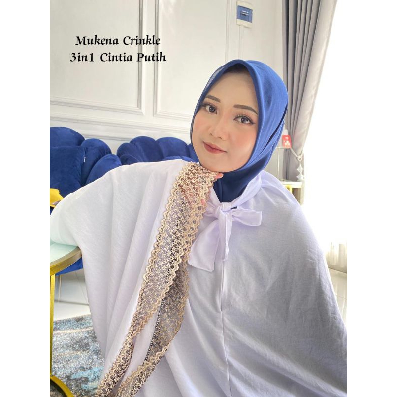 Mukena Dewasa 3 In 1 Traveling Crinkle Airflow Cintya