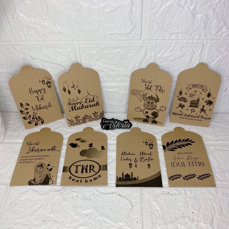 

[100 PCS] AMPLOP RUSTIC IDUL FITRI WARNA COKLAT