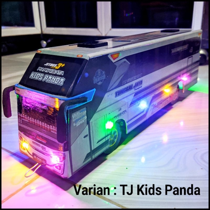 Mainan Miniatur Bus Telolet Basuri Full Lampu