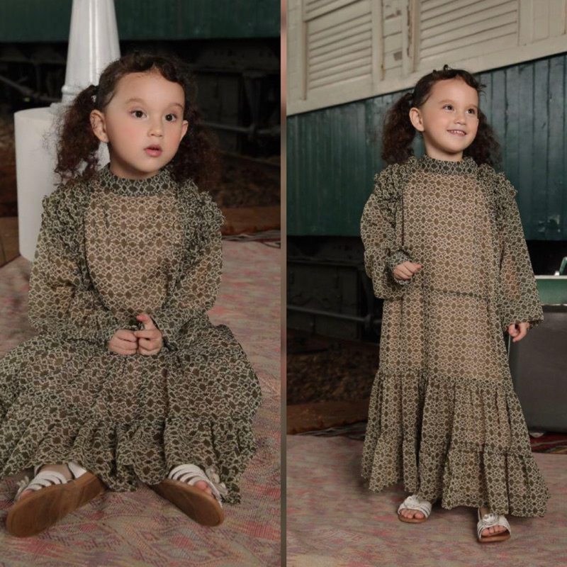 ADELLE DRESS OLIVE || ALEZA LABEL || ALEZA KIDS
