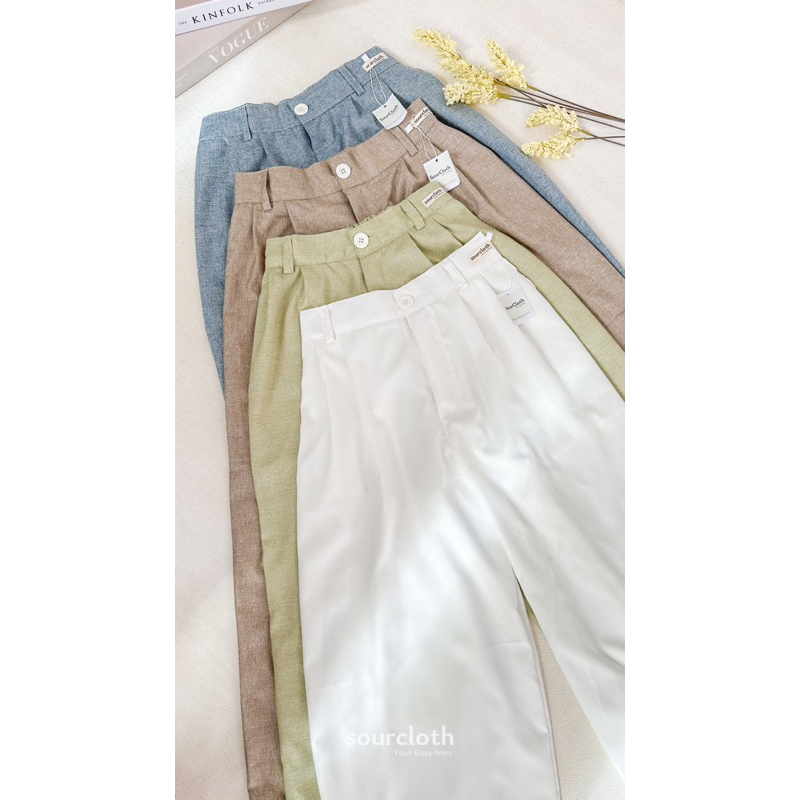 Basic Highwaist Pants - Celana Kulot Panjang Lebar Bahan Katun Adem