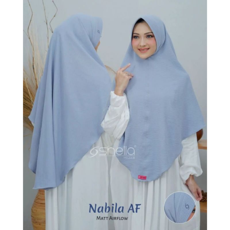 Khimar Nabila Soft Pad Bahan Crinkle Airflow Ori Shella Hijab