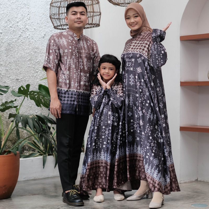 FAMSET / SARIMBIT KELUARGA / SARIMBIT LEBARAN / KAFTAN / GAMIS COUPLE IBU ANAK