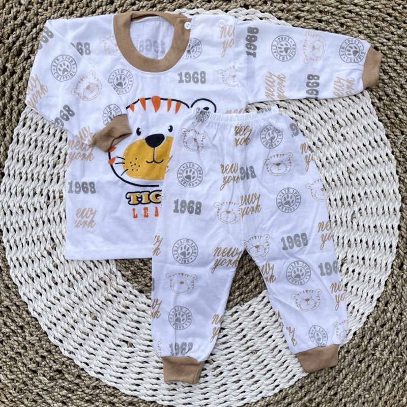 Setelan Panjang Baju Bayi Oblong Panjang Bayi Piayama Bayi Baju kancing Pundak Bayi ASYAM BABY