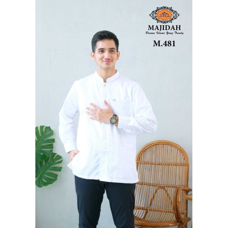 baju koko majidah m 481/baju muslim majidah/baju koko dewasa/baju muslim lengan panjang