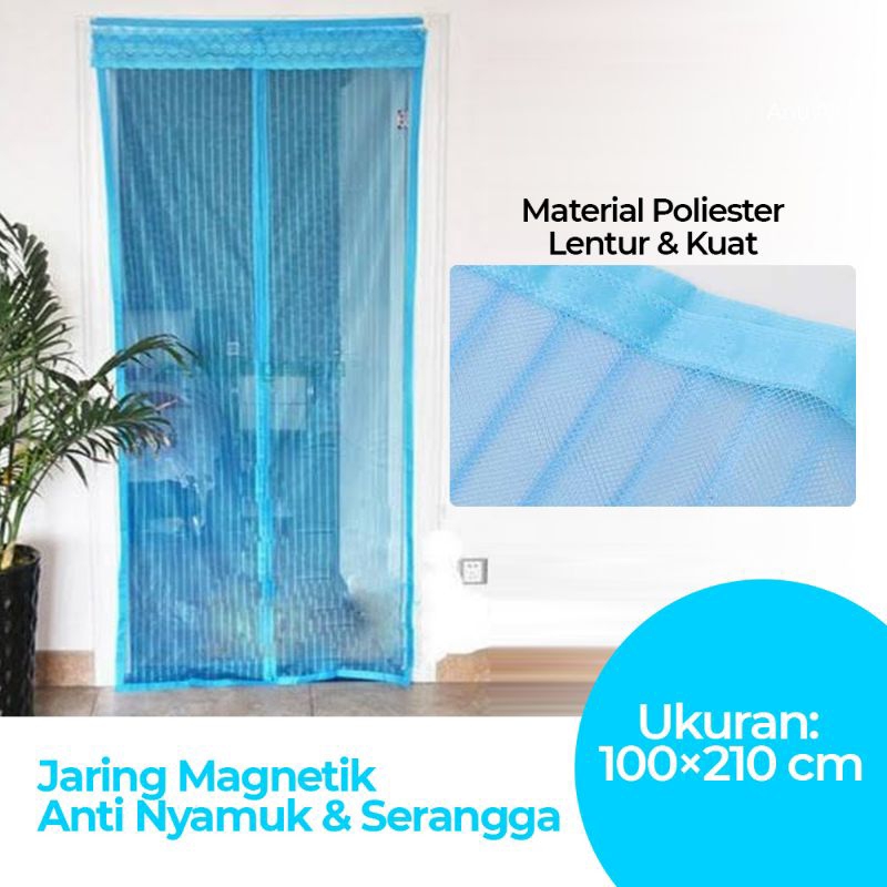 [KMZ] Tirai Jaring Magnetik Anti Nyamuk Serangga Mesh Net 100x210 cm