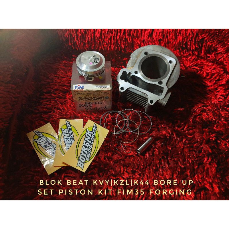 CYLINDER BLOK BEAT KVY|KZL|K44  BORE UP SET  PISTON KIT FIM35 DIAMETER 53.4 PIN 13 FORGING - BOYRENK RACING CONCEPT