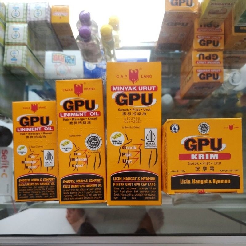 GPU 60 ml / Cap Lang Minyak Urut GPU / GPU Cream 150 gr / GPU 30 ml / GPU 100 ml