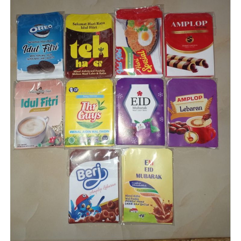 

Amplop lebaran siap pakai varian Snack 1 pack isi 10pcs