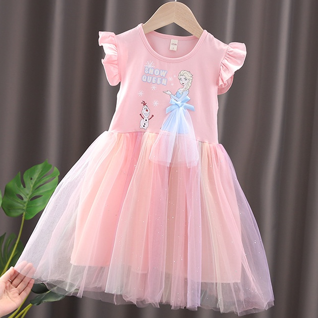 1-8Thn Cantik Frozen Baby Princess Party Dress Elsa Gaun Anak Perempuan