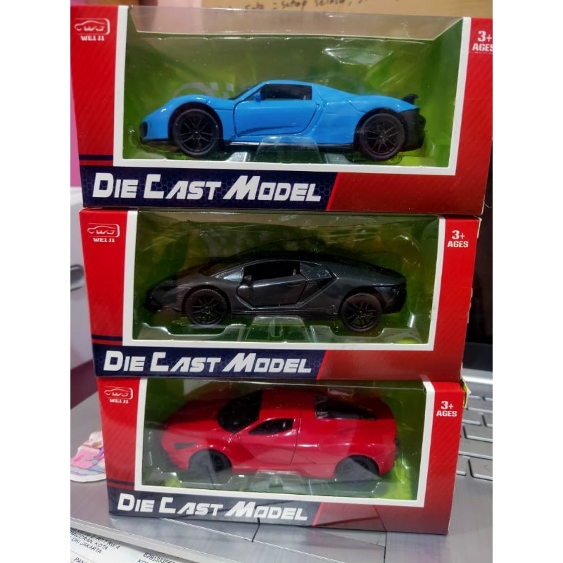 MAINAN MINIATUR MOBIL DIECAST PINTU BISA BUKA LAMBORGHINI RACING CAR 6533A