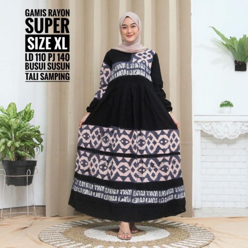 Gamis Rayon Super BuSui Abstrak / Tie Diye ( X gamis twill ) (100% Not Printing)