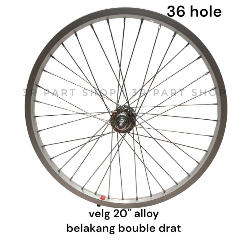 velg sepeda mini BMX ukuran 20" alloy