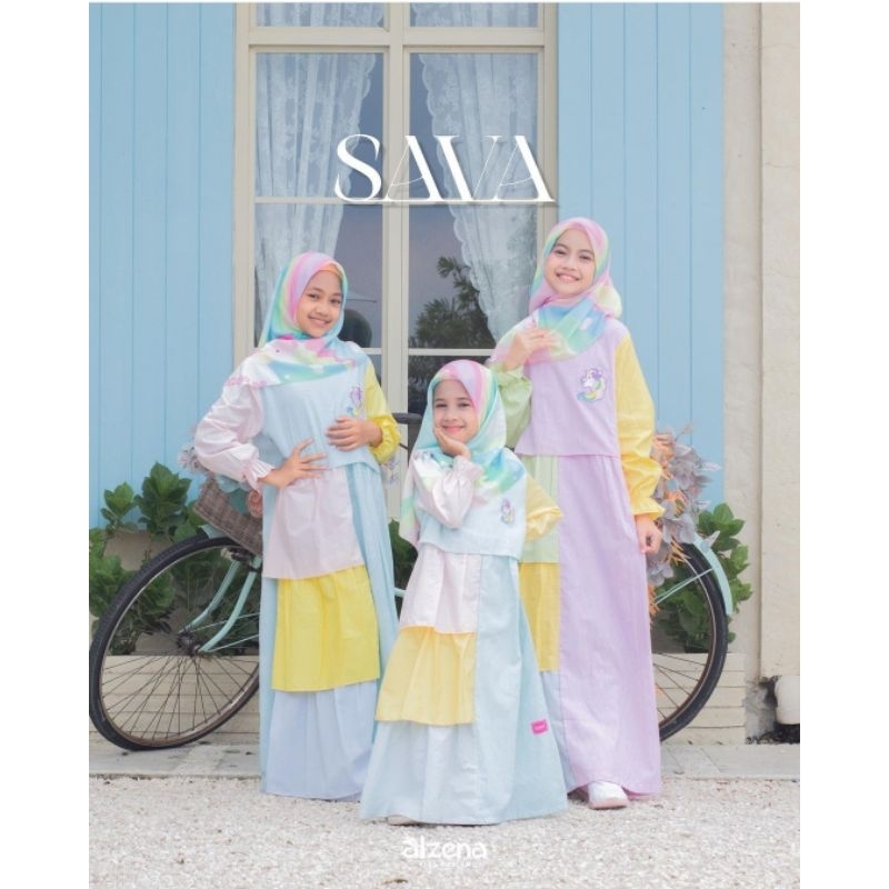 gamis anak/dress muslim/Sava dress by Alzena kids moslem
