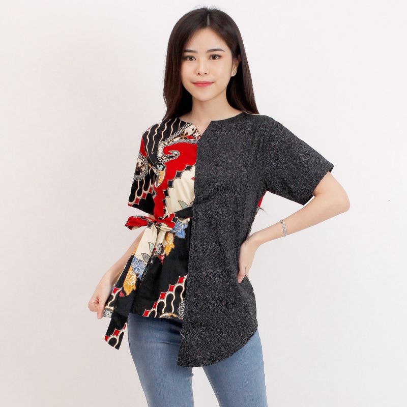 ATASAN BATIK WANITA/ BLOUSE BATIK A015-585 - BAHAN STRETCH