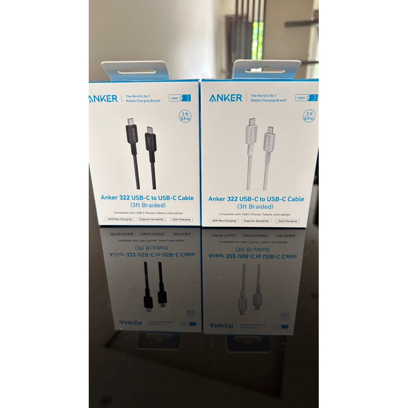 anker kabel usb c to c 3 ft original garansi resmi - anker 322