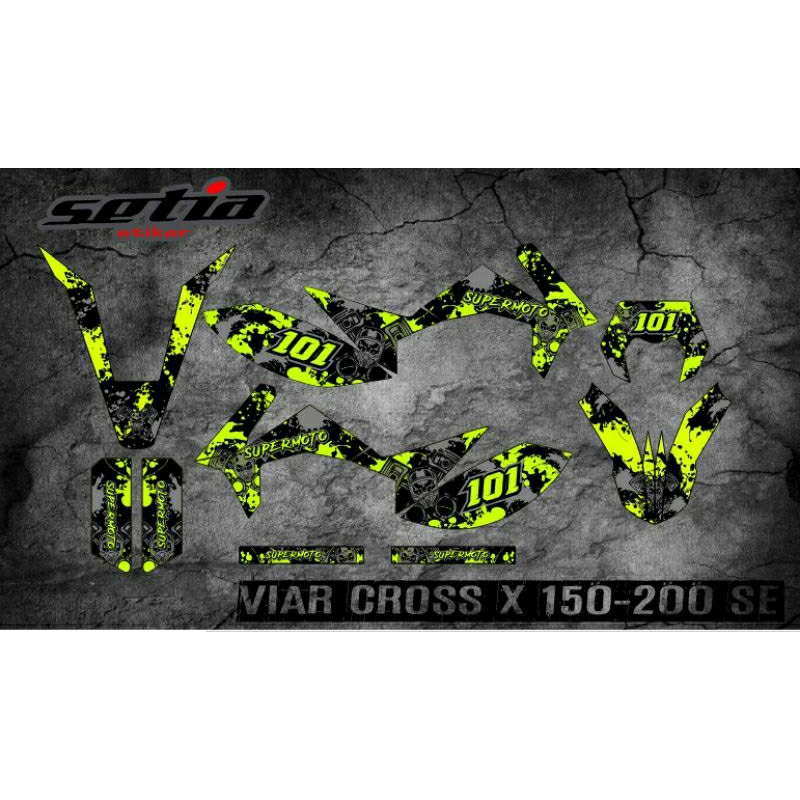 DECAL STIKER MOTOR VIAR CROSS X 150-200 SE FULL BODY, FREE CUSTOM, SUPERMOTO (VIAR.01)