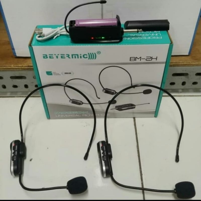 mic beyermic BM2 H ori garansi resmi/ wireless mic bando beyermic BM2H double mic headset wireless/ mic headset tanpa kabel / mic bando tanpa kabel/ mic imam / mic masjid / mic mushollah/ wireless headset microphone double headset